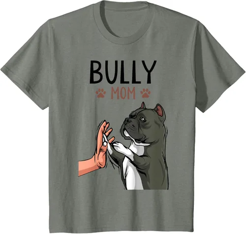 Vista 80 de American Bully Mom Cute Dog Mama Camiseta divertida para mujer, Blanco, S