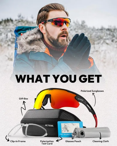 Vista 8 de VICTGOAL Gafas de ciclismo para hombres y mujeres con lentes polarizadas, protección UV, gafas de sol de ciclismo TR90 marco para gafas de bicicleta