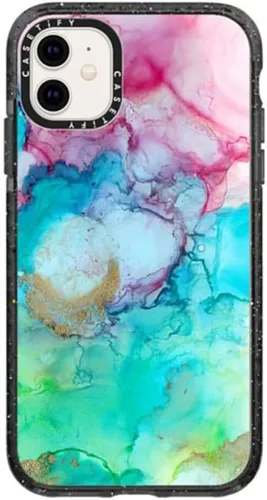Vista 29 de Funda Impact de CASETiFY para iPhone 11 - Tiempo A Solas de Esther Kim - Negro Claro