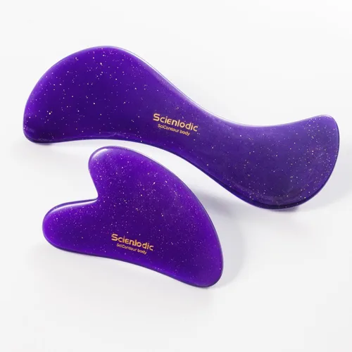 Vista 23 de Scienlodic Gua Sha - Herramienta de masaje con mango (resina), herramienta de raspado Guasha más grande para masaje de espalda, cuello, cara