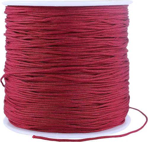 Vista 44 de KONMAY 1 rollo de cuerda de nailon de 150 yardas, trenzado de 0.016 in de nailon Shamballa Macramé/cordón de cuentas, cordón de nudo chino, cuerda