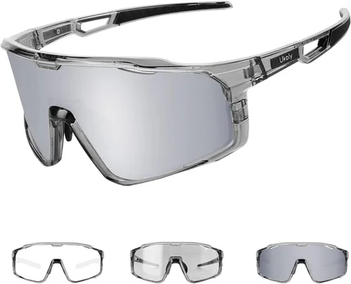 Vista 8 de Ukoly Gafas de sol para ciclismo, correr, béisbol, pesca y golf para hombres y mujeres, gafas de sol deportivas con lente HD UV400 de 620