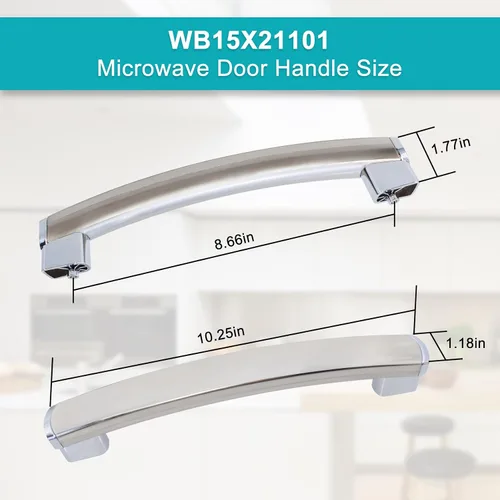 Vista 6 de Manija de puerta de horno microondas WB15X21101 mejorada compatible para reemplazo de manija de microondas GE, reforzada para piezas de puerta