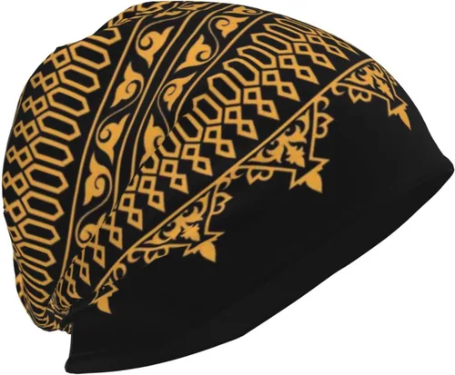Vista 4 de Gorro africano holgado para adultos, tejido elástico, de calavera, gorro de invierno para exteriores para mujeres y hombres