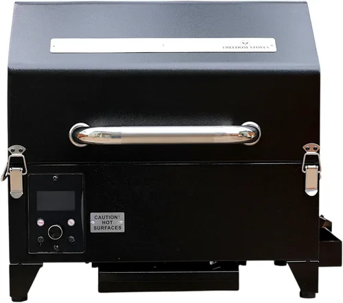 Vista 10 de Freedom - Parrilla de pellets portátil y ahumador: pantalla digital, sondas duales de carne, área de cocción de 242 pulgadas cuadradas, alimentado