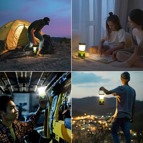 Vista 5 de Lepro Linterna LED de camping recargable de 1300 lúmenes, 4 modos de luz, banco de energía de 3600 mAh, IPX4 impermeable, linterna perfecta