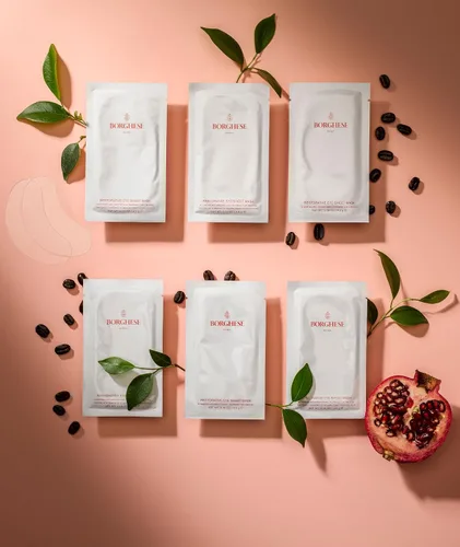 Vista 2 de Borghese Mascarillas restauradoras para ojos (6 pares) – Mascarilla calmante, reafirmante e hidratante debajo de los ojos con cafeína, soporte