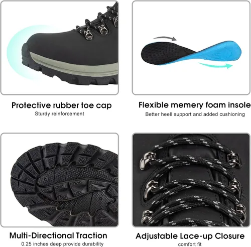 Vista 2 de ZASEPY Hiking Boots Men Work Boots for Men Comfortable & Waterproof & Non-Slip Men's Hiking Boots Trekking Camping Backpacking