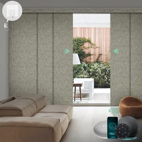 Vista 11 de Yoolax - Persianas deslizantes inteligentes personalizadas XL, persianas verticales de tela opacas para puertas de vidrio. Separador de habitación