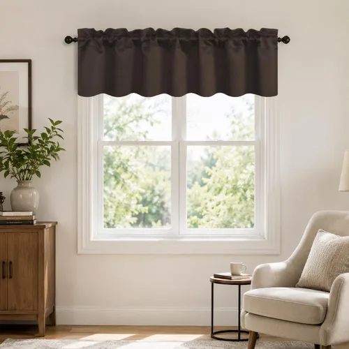 Vista 47 de Aquazolax Half Window Curtains 24 Inch Length, 28" Wide Rod Pocket Small Window Treatment for Kitchen, Bathroom, Camper, Beige, 2 Panels Set