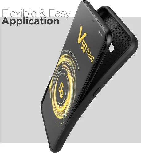 Vista 2 de ENCASED LG V50 ThinQ Case (Thin Armor) Slim Fit Flexible Grip Funda Teléfono - Negro