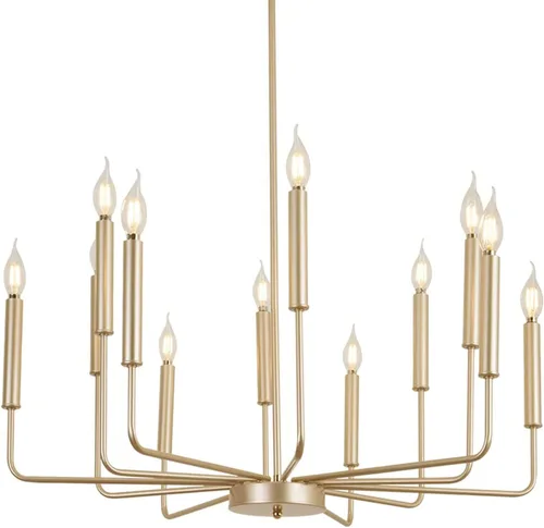 Vista 7 de Yiisem Candelabro Moderno de Granja Negro, Candelabro Rústico de 8 Luces, Candelabros Industriales Colgantes para Comedor, Sala de Estar, Cocina