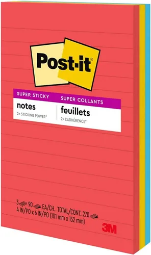 Vista 7 de 3M Post-it 6603SSAN Pads, colores Marrakech, forrados, 4 x 6, 90 hojas, paquete de 3