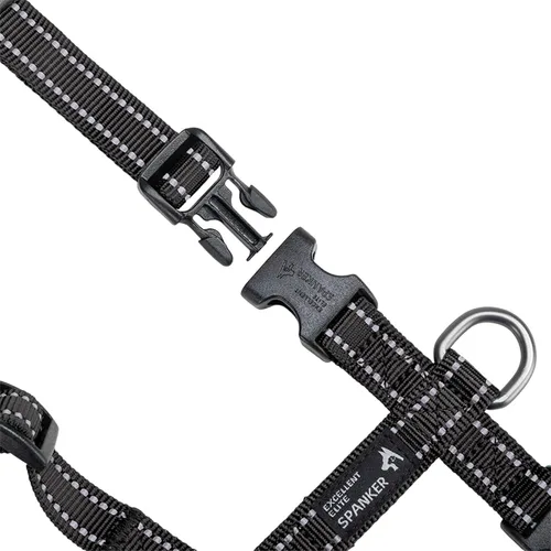 Vista 3 de EXCELLENT ELITE SPANKER Arnés sin tirones para perro, chaleco de nailon reflectante en forma de L, ajustable y fácil para mascotas, para razas Negro