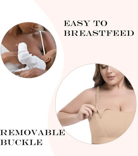 Vista 4 de Bralette de maternidad y lactancia para mujer, 3 unidades (S-4XL) - Bralette cómodo ajustable