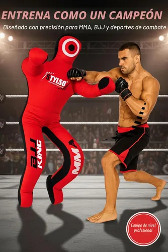 Vista 7 de Un-Filled Grappling Dummy Wrestling Dummy Jiu Jitsu Dummy for BJJ MMA Judo Karate Practice Adult Kids Rojo