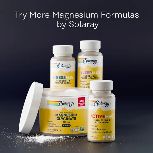 Vista 6 de SOLARAY Polvo de glicinato de magnesio de 350 mg – Suplemento de glicinato de magnesio de alta absorción – apoyo para huesos, músculos y relajación