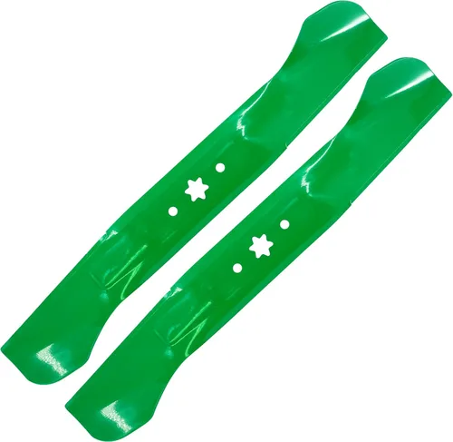 Vista 4 de Caltric Paquete de 2 cuchillas de cubierta de 46 pulgadas compatibles con Troy Bilt Mustang 46 XP 2013-2019/942-04244A 742-04290
