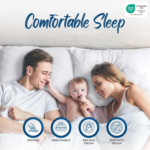 Vista 9 de Utopia Bedding Funda de colchón con cremallera de tamaño matrimonial y funda de almohada estándar