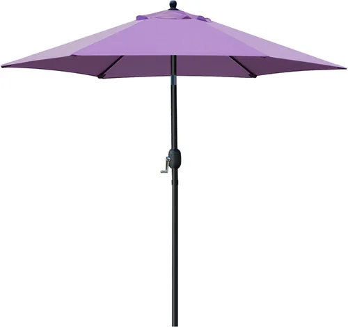 Vista 16 de Sunnyglade Sombrilla de Patio de 7.5 Pies para Exteriores, Sombrilla de Mesa de Mercado con Botón de Presión de Inclinación/Manivela, 6 Varillas