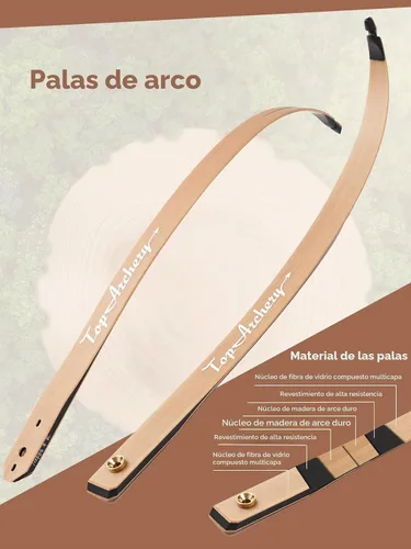 Vista 4 de Toparchery Arco recurvo de 60" para adultos - Arco desmontable de madera para mano derecha