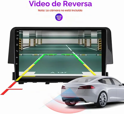 Vista 5 de Estéreo de radio de coche Android para Honda Civic 2016-2021 unidad Biorunn 9 pulgadas GPS inalámbrico con cable de coche Android Auto pantalla