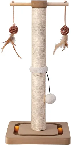 Vista 8 de PEEKAB Poste rascador para gatos de alta calidad, rascadores de sisal con juguetes interactivos de seguimiento, rascador vertical para gatos