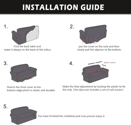 Vista 6 de Qubjus Funda de sofá moderna de alta elasticidad para sofá cama de dos cojines, funda de sofá sólida antideslizante, lavable, protector de muebles