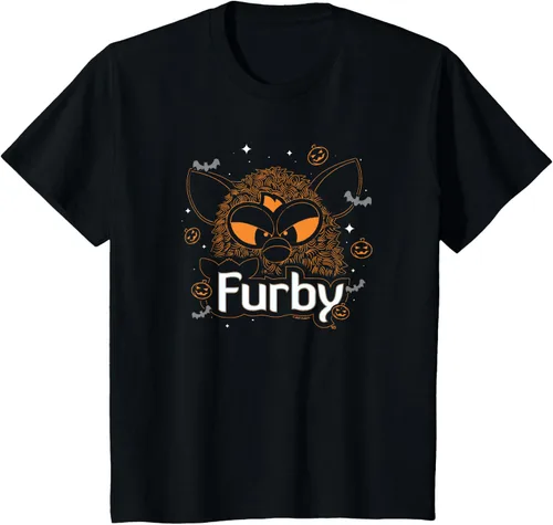 Vista 5 de Furby Camiseta de Halloween Spooky Lines Pumpkin Furby, Negro, S