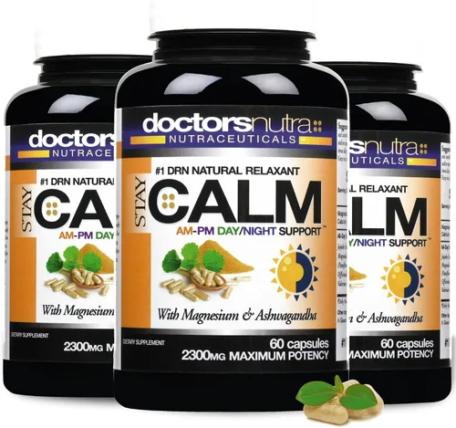 Vista 3 de Stay-Calm Natural Relaxant Fórmula de apoyo 24/7 día o noche - 60 cápsulas