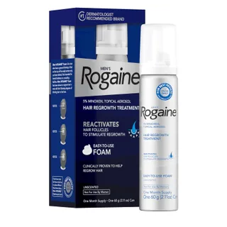Rogaine para hombres 5% minoxidil espuma tópica, suministro para un mes