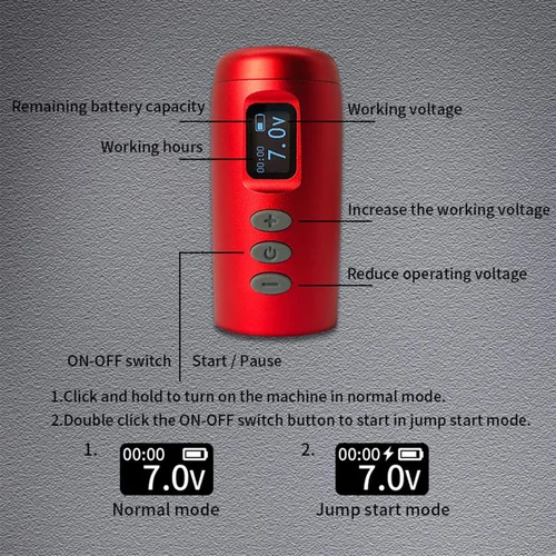Vista 3 de BRONC Máquina de tatuaje inalámbrica mágica Fuente de estilo bolígrafo giratorio Motor sin núcleo 1300 mAh Batería Power (verde militar)