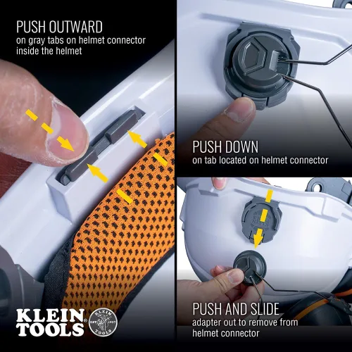 Vista 5 de Klein Tools 60532 orejeras con tapa y accesorio para casco de seguridad, 26dB NRR para construcción, fabricación, mantenimiento