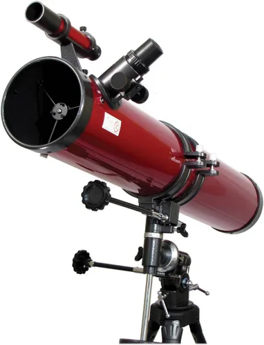 Vista 2 de Carson Red Planet - Telescopio reflector newtoniano de 45-3.937 x 4.488 in (RP-300), rojo