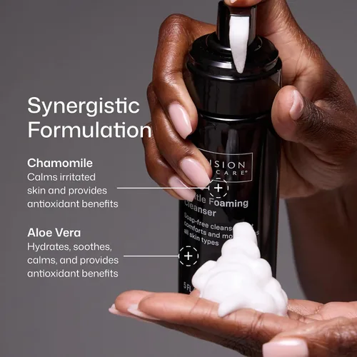 Vista 4 de Revision Skincare Limpiador suave en espuma, limpiador facial sin jabón y removedor de maquillaje, calmante e hidratante, 5 onzas líquidas