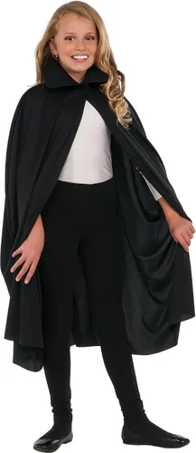 Vista 2 de rubies costume niño 36" capa con cuello, talla única , Negro