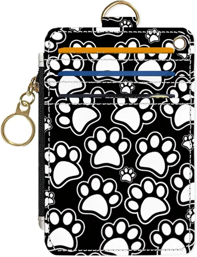 Vista 25 de Portafolios delgados con soporte para tarjeta de crédito, funda delgada de cuero PU con bloqueo RFID para viajes con ventana para ID, regalos