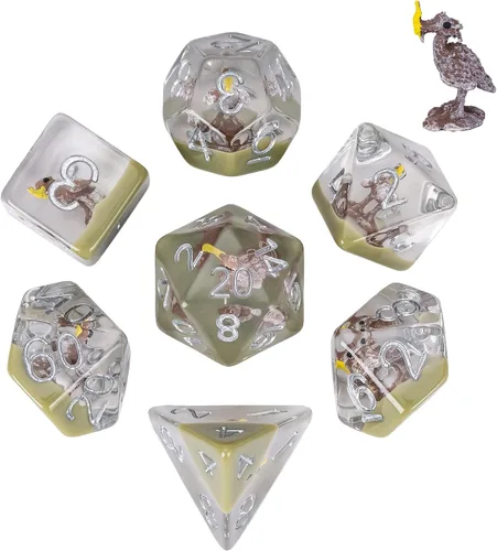 Vista 32 de UDIXI Juego de 7 dados poliédricos DND D&D, RPG D y D con bolsa de almacenamiento para juegos de rol y otros juegos de mesa (Aarakocra)