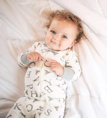 Vista 2 de Burts Bees Baby Pijama unisex para bebé con cremallera frontal antideslizante algodón orgánico
