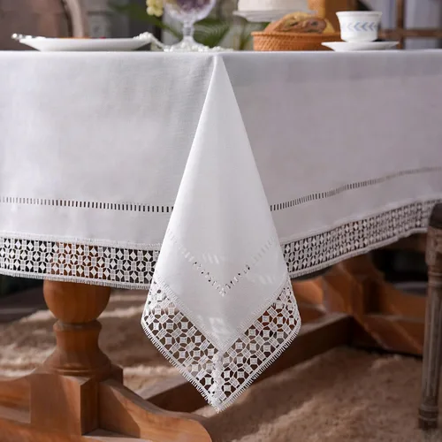 Vista 26 de ARTABLE Mantel rectangular de encaje de macramé con flores antiguas de primavera para casa de campo rústica al aire libre, cocina, fiesta de Marrón