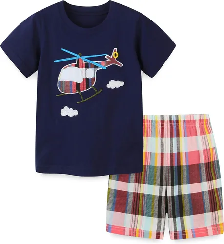 Vista 8 de Conjunto de camiseta de manga corta y pantalón corto de algodón para niño pequeño