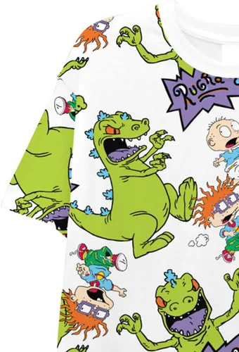 Vista 5 de Nickelodeon Camisa clásica Rewind para hombre - Rugrats, Ren & Stimpy y Hey Arnold Tie Dye