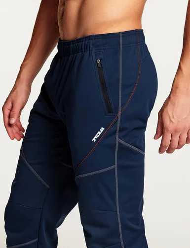 Vista 7 de TSLA Pantalones de ciclismo térmicos resistentes al viento para hombre, con forro polar, pantalones de ciclismo para exteriores, pantalones