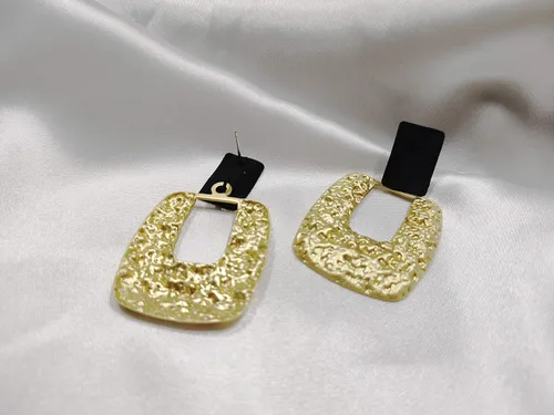 Vista 4 de Aretes largos exagerados con elementos de moda, aguja de plata S925, chapados en oro de 14 quilates, para mujeres y niñas, regalos de San Valentín