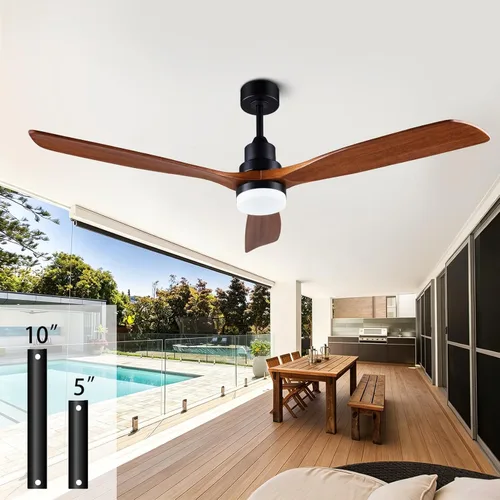 Vista 12 de Ventiladores de techo de 42" [con control remoto de iluminación], ventilador de techo moderno de madera para interior y exterior