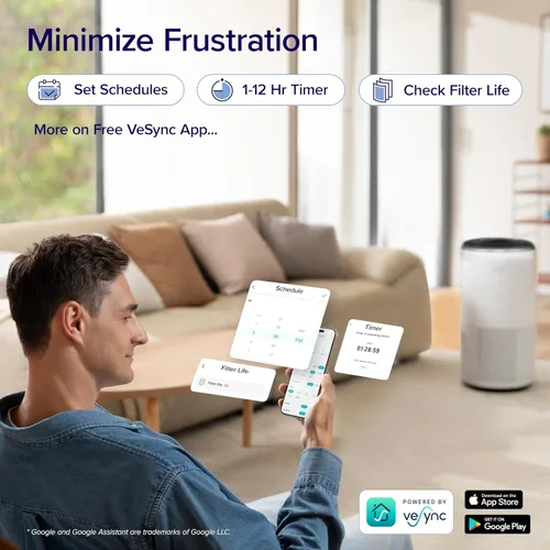 Vista 9 de LEVOIT Purificadores de aire inteligentes para el hogar habitación grande