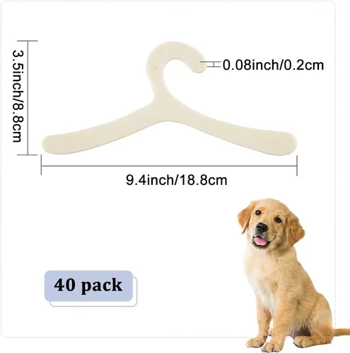 Vista 2 de 40 perchas de plástico para ropa para mascotas, perchas de gasa de limón para animales pequeños, perchas de ropa con estampado de patas de mascotas
