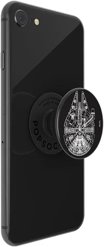 Vista 2 de PopSockets Agarre adhesivo para teléfono, soporte, soporte para teléfono, Star Wars - Millenium Falcon Aluminio