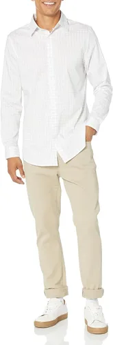 Vista 4 de Tienda Essentials Camisa de vestir elástica de manga larga ajustada para hombre