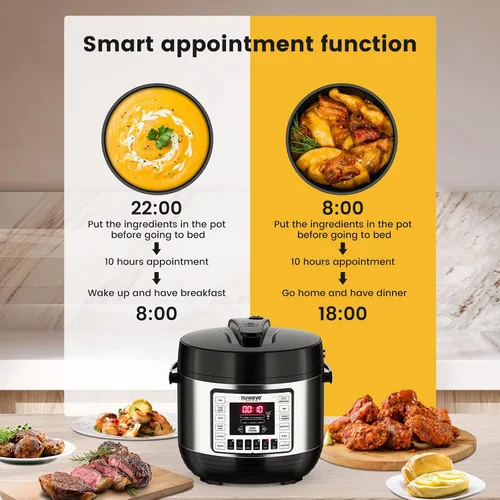Vista 6 de NUWAVE Nutri-Pot - Olla a presión digital de 6 cuartos con sistema de seguridad Sure-Lock; olla interior antiadherente apta para lavavajillas; 11